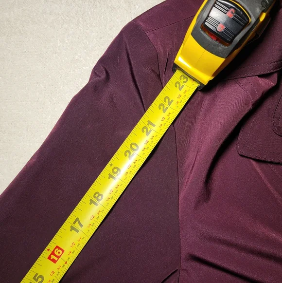 London Fog Eggplant Purple Trench Coat With Belt Tie And Removable Hood - Picture 10 of 12